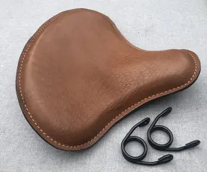 Harley Tractor Style Solo Seat Bison Genuine Leather Honda Bobber Chopper Yamaha XS650 Universal