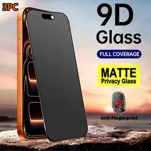 Glitten Full Screen Matte Anti-Spy Privacy Screen Protector for iPhone 12/13/14/15/16/17/pro/pro Max, 9h Hardness Shockproof, Anti-Fingerprint, Matte Anti-Glare Cover