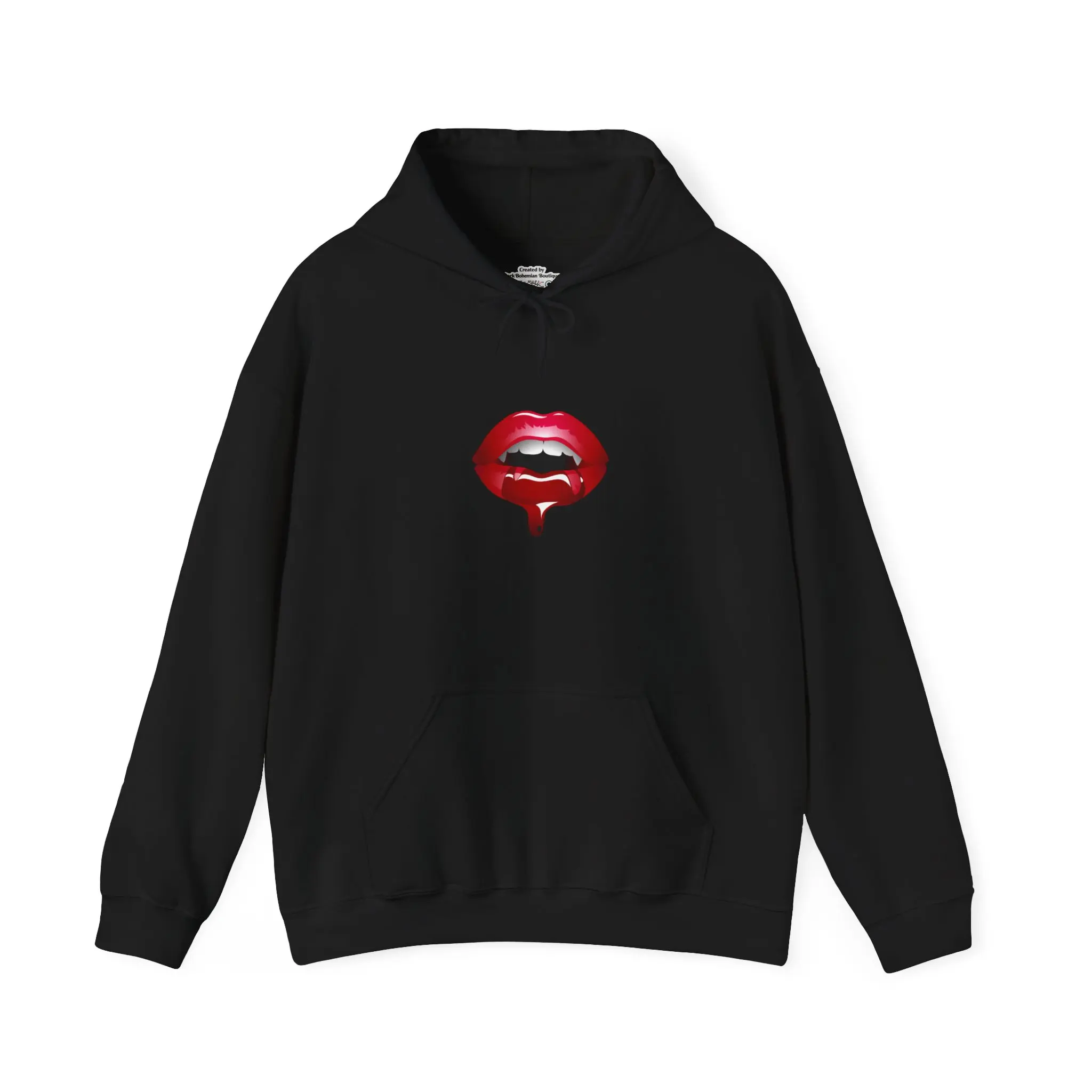 Dripping Red Lips Hoodie | In Goth We Trust Back Graphic