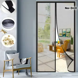 Modern Magnetic Screen Door with Automatic Closure, No-Drill Installation for Outdoor Use, High-Density Polyethylene Mesh, Washable & Stylish, Perfect for Indoor/Outdoor Spaces, Magnetic Door Screens for Home, Retractable Door Screen