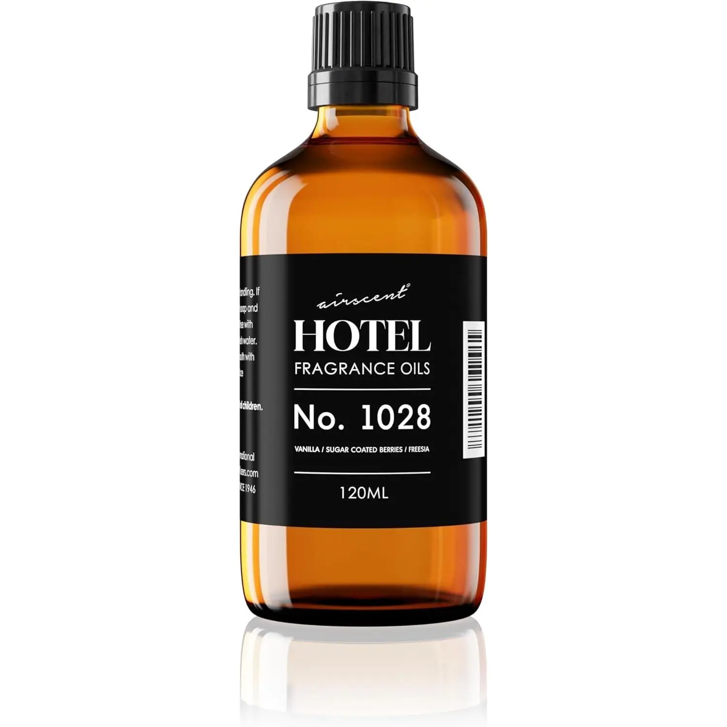 AirScent Hotel Diffuser Oil No. 1028 - Seamless Hotel Inspired - 120 mL | Vanilla Sugar Coated Berries Freesia - Fragrance Oil for Ultrasonic and Waterless Diffusers and Crafting - 4 fl oz Bottle