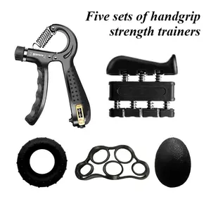 Adjustable Five-Finger Grip Strength Ball Kit Silicone Hand Gripper Trainer for Fitness Rehab & Forearm Strength Training Ergonomic Non-Slip Handle Adjustable Resistance 10-130 lbs Compact Lightweight Smart Counter