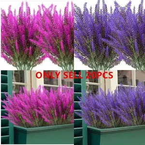 20 Bundles Artificial Greenery Stems, Mixed Fake Plastic Plants, Eucalyptus Rosemary Faux Magnolia, Artificial Lavender, Outdoor Indoor Garden Home Decor