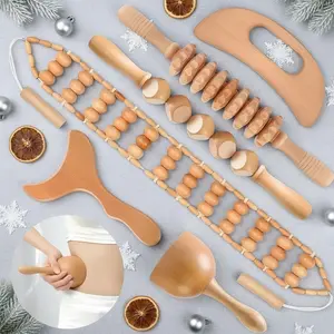 6pcs Wood Massage Tools, Portable Handheld Full Body Massager, Wooden Massage Set for Men and Women, Perfect Gift for Holidays