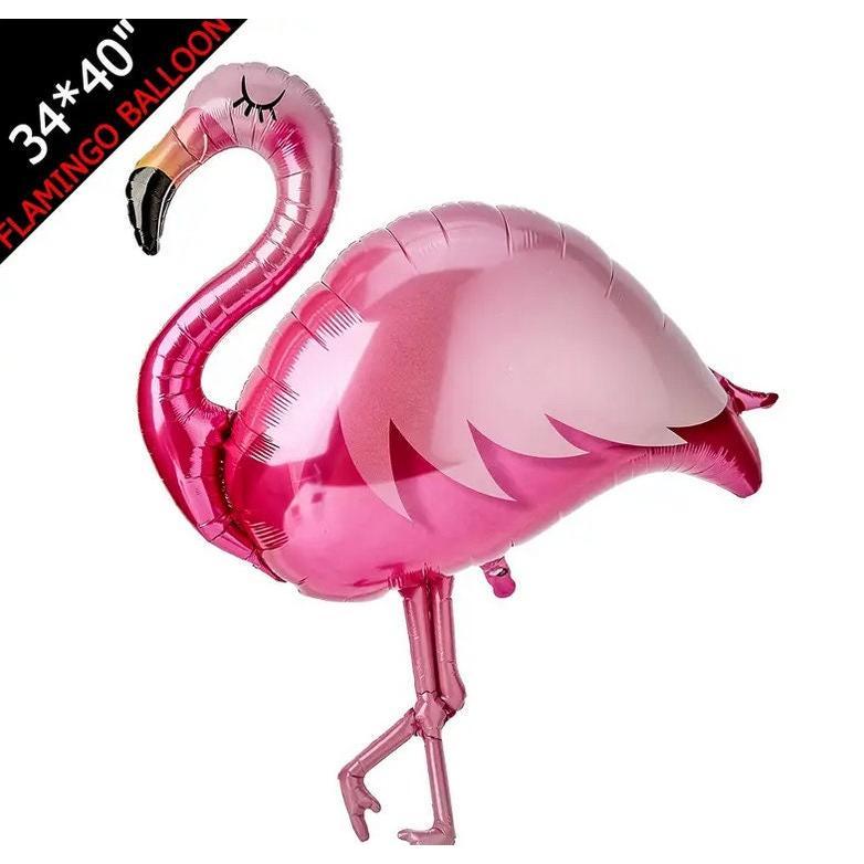Giant Pink Flamingo Foil Balloon - Tropical Party Decor, Photo Booth Prop, Birthday and Pool Party Supplies
