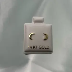 14k Gold Screw Back Earrings with Crescent Moon Design Elegant Versatile Jewelry for Gifting or Personal Wear