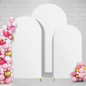3 Pcs Arch Backdrop Cover (6FT+6.6FT+7.2FT), Stretchy Balloon Arch Cover, Decorative Wedding Arch Cover, White Backdrop Cover for,, Baby Shower