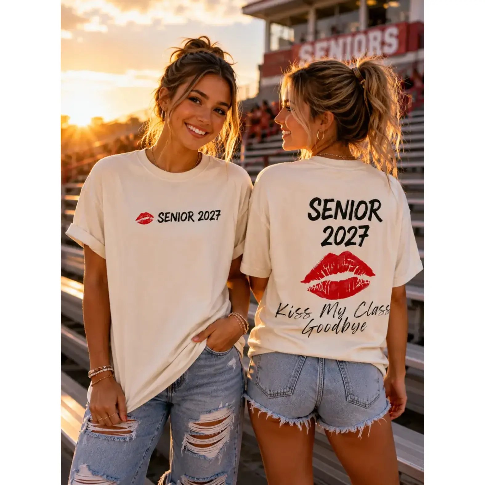 Senior 2027 Kiss My Class Goodbye Shirt, Class of 2027 Graphic T-Shirt, Senior Year Graduation Gift, Unisex