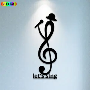 1pc Music Note Singer Metal Wall Art, Dynamic Music Note Statue Mural, Ideal Gift for Christmas, New Year, Music Decor Enthusiasts, Rust-Resistant Metal Wall Decor Wall Sculptures, Perfect for Living Room Wall & Garden Fence Music Lovers