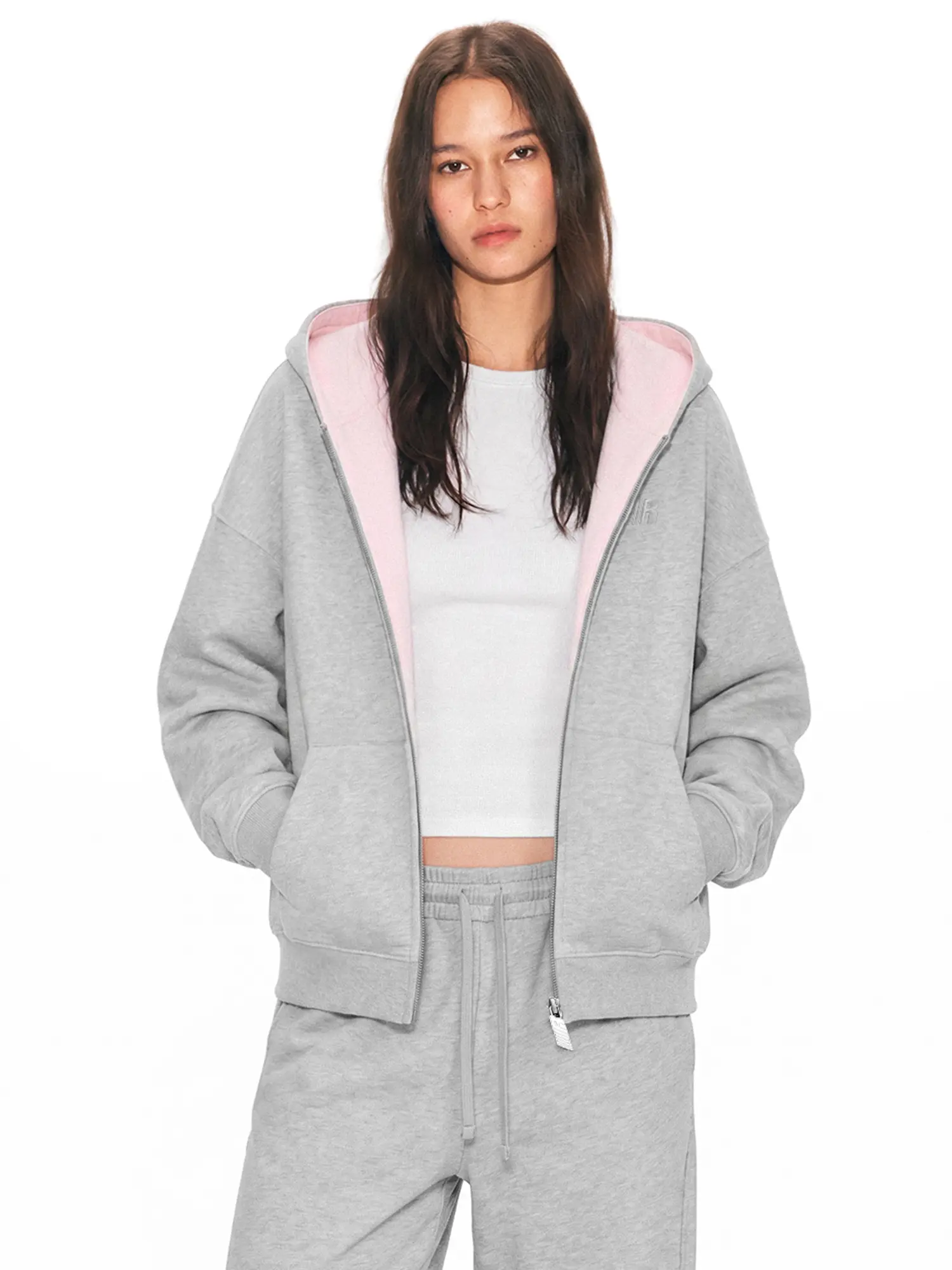 FDR Contrast Lining Zip Up Hoodie for Women & Men, Oversized Heavyweight Sweatshirt, Soft Thick Fabric, Casual Everyday Streetwear Jacket for Fall Winter summerwins