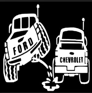 Ford v Chevrolet Car Decal