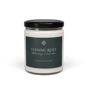Evening Reset Soy Candle in White Sage & Lavender