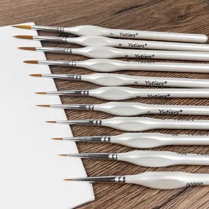 11Pcs Fine Detail Paint Brush Miniature Painting Brushes for Mini Paints Brush Set for Acrylic, Watercolor, Oil, Face, Nail