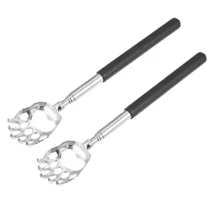 VOCOSTE 2pcs Extendable Bear Claw, Stainless Steel Back Scratcher for Men and Women's, Black