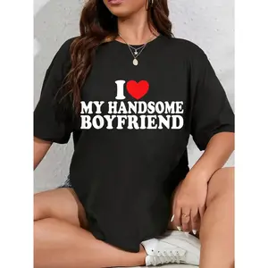 100% Cotton I Love My Handsome Boyfriend I Heart My Handsome Boyfriend T-Shirt