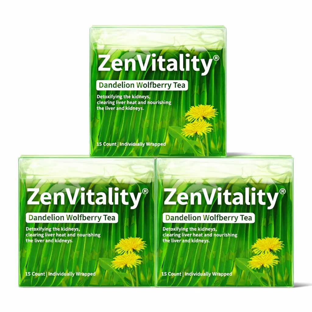 Dandelion Wolfberry Tea – Upgraded Version, Natural 7-Herb Blend, 15 Individually Wrapped 5g Pressed Tea Cakes Nourishing Tea Liver Cleansing Tea
