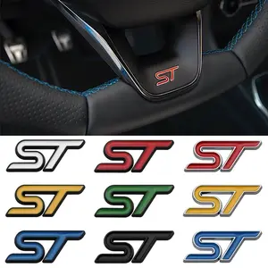 New 2026 3D Metal ST Letters Car Steering Wheel Emblem Badge Sticker for Ford ST Fiesta Focus Edition KUGA Mondeo Focus X 2 3 car decoration accessoriess