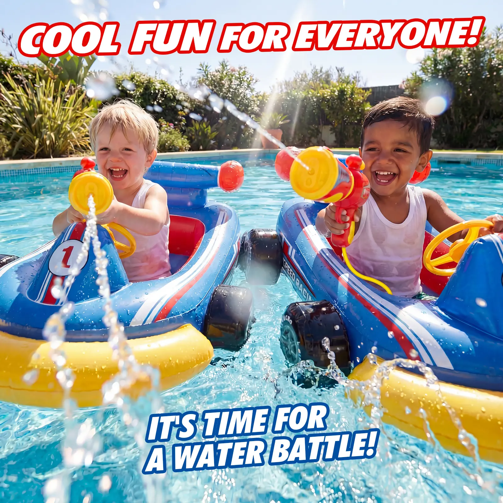 Lehoo Castle Pool Floats Toys for Kids with Water Gun, Inflatable Ride-on Pool Toys for Kids Ages 3-8, Kids Pool Float, Summer Outdoor Water Pool Games Toys for Boys and Girls