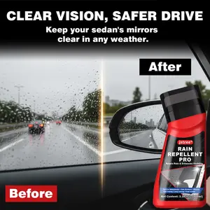 Jstree Car Rain Repellent Glass Coating, Water-Repelling Film for Clear Vision During Rainy Days, 100ML Automotive Windshield Protector