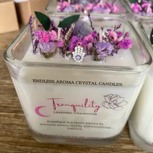 12 oz Tranquility Lavender Chamomile Crystal Candle