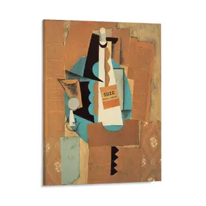 Picasso Painting Glass And Bottle of Suze Art Poster Prints Art Poster Canvas Painting Decor Wall Print Photo Gifts Home Modern Decorative Posters Picture Frame