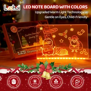 LOOHOI 12"x 8" Inch Lumi Boards LED Drawing Board - 8 Colors & 4 Modes, 12 Inch Acrylic Writing Board with 14 Marker Pens | Eye-Gentle, Child Friendly | Perfect Birthday & Christmas Gift