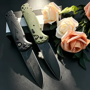 A Premium 4300 EDC Folding Knife with G10 Handle: Features a non-slip grip and smooth, one-handed opening—ideal for everyday carry and outdoor adventures.