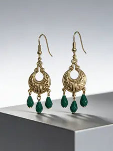 Boho Style Flower Hoop Earrings with Water Drop Dangle, Ethnic Texture Design, Perfect for Vacation & Vintage, Unique Gift Idea