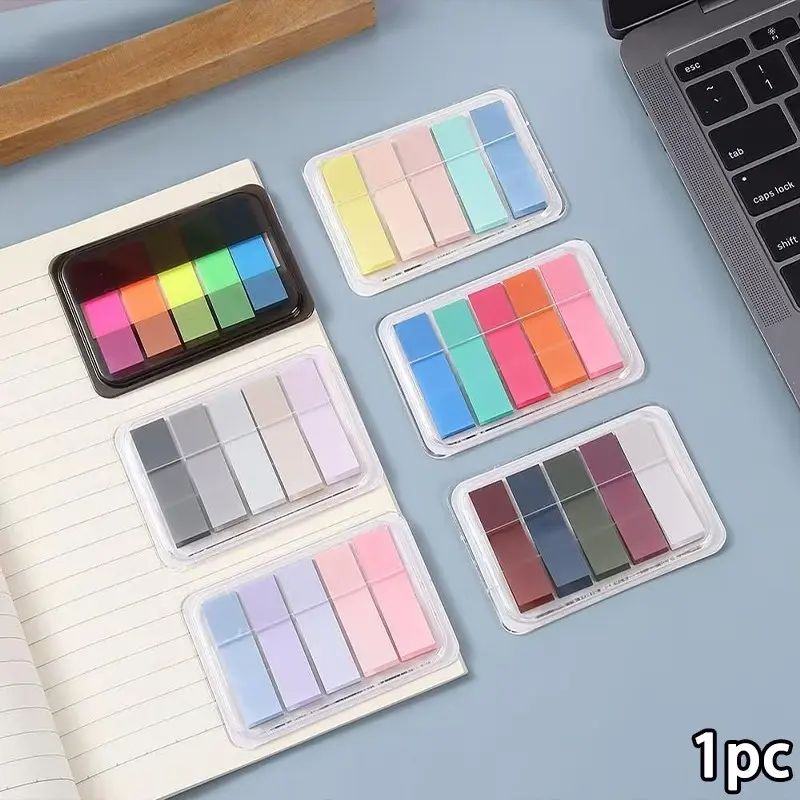 Pet Color Index Stickers with Box, Student Reading Markers, 100 Sheets Per Box, Removable Dividers Tabs, Perfect for Notes & Organization, Transparent Sticky Notes