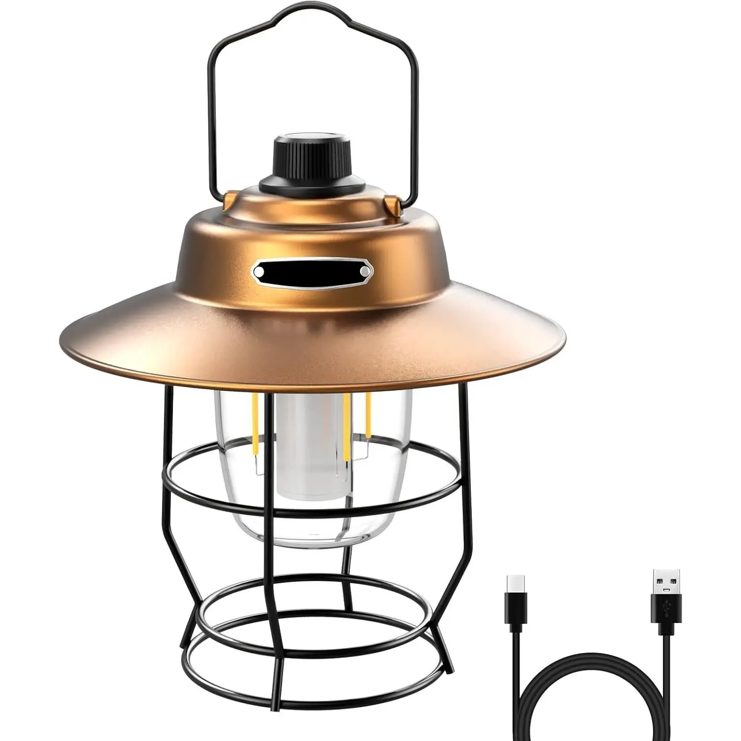 LED Camping Lantern Rechargeable, Power , Christmas Decorations, Retro Style, Classic Railroad Lantern with Dimmable Control, Portable  Tent Light for Camping, Power Outages