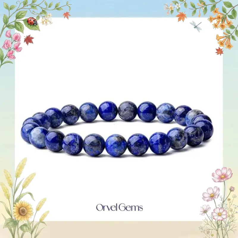 Blue Quality Lapis Lazuli Friendship Bracelet 6/8/10/12mm | Crystal Healing Beaded Bracelets for Kids, Men, Women, Couples | Perfect Gift for Daily Wear & Meditation | Christmas Gift Springtok