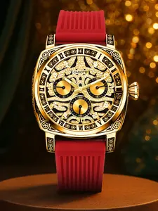 A men's Tiger Di diamond-encrusted mechanical men's watch is fully automatic skeletonized luminous waterproof and scratch-resistant sapphire mirror business casual Automatic Watches Luminous Dial