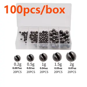 100pcs Fishing Lead Lures Single Open Mouth Bite Leads Boxed Fishing Tackle Accessories, High-Quality Fishhooks & Hooks for Angling, Fishing Lures Kit