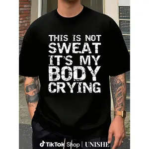 Funny Workout Shirt – Breathable Gym Tee with Round Neck and Humorous Text