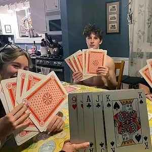 Giant Poker Cards Set, 4 Times Larger Than Standard Size, Perfect for Parties & Outdoor Fun, Party Game Cards, Tabletop Entertainment Games, Card Game Accessories