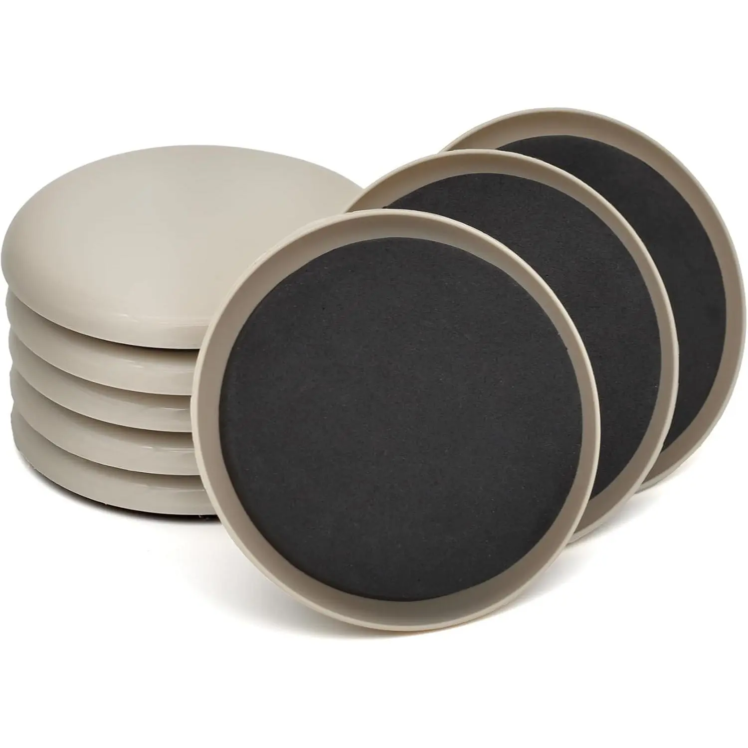 8 Pack Furniture Sliders for Hardwood Floors, 3.5 Inch Reusable Furniture Moving Pads, Heavy Duty Round Furniture Glides for Chairs, Tables, Sofas & Cabinets