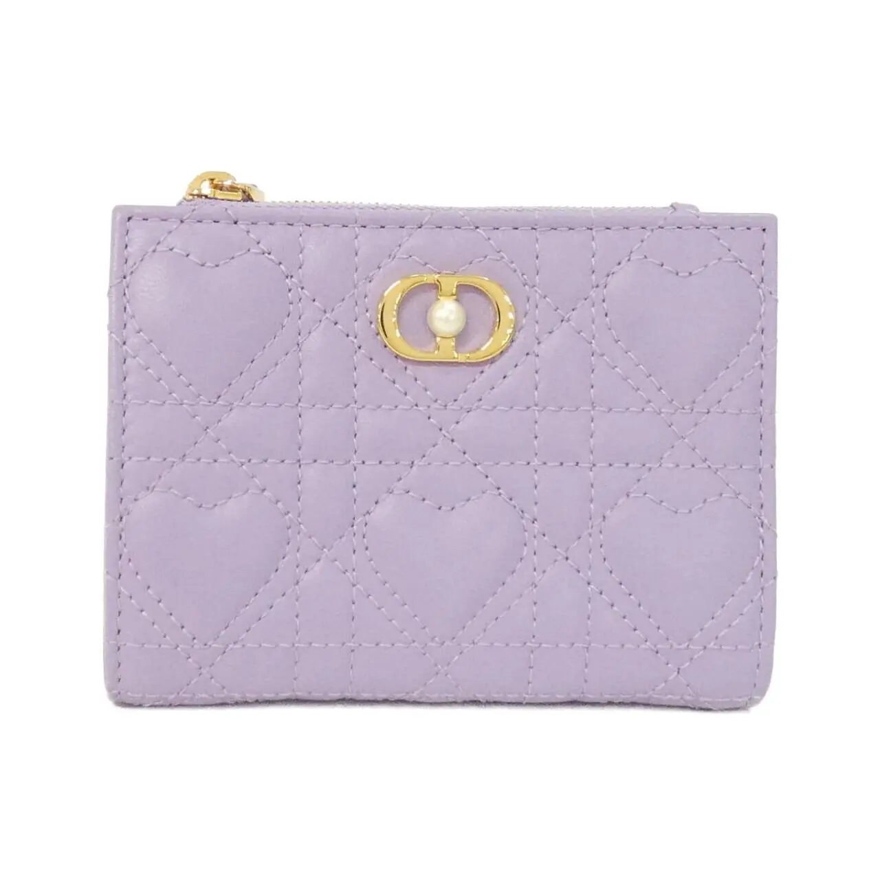 Pre-owned Dior Lambskin Small Leather Goods Christian Joli Dahlia Lamb Wallet
