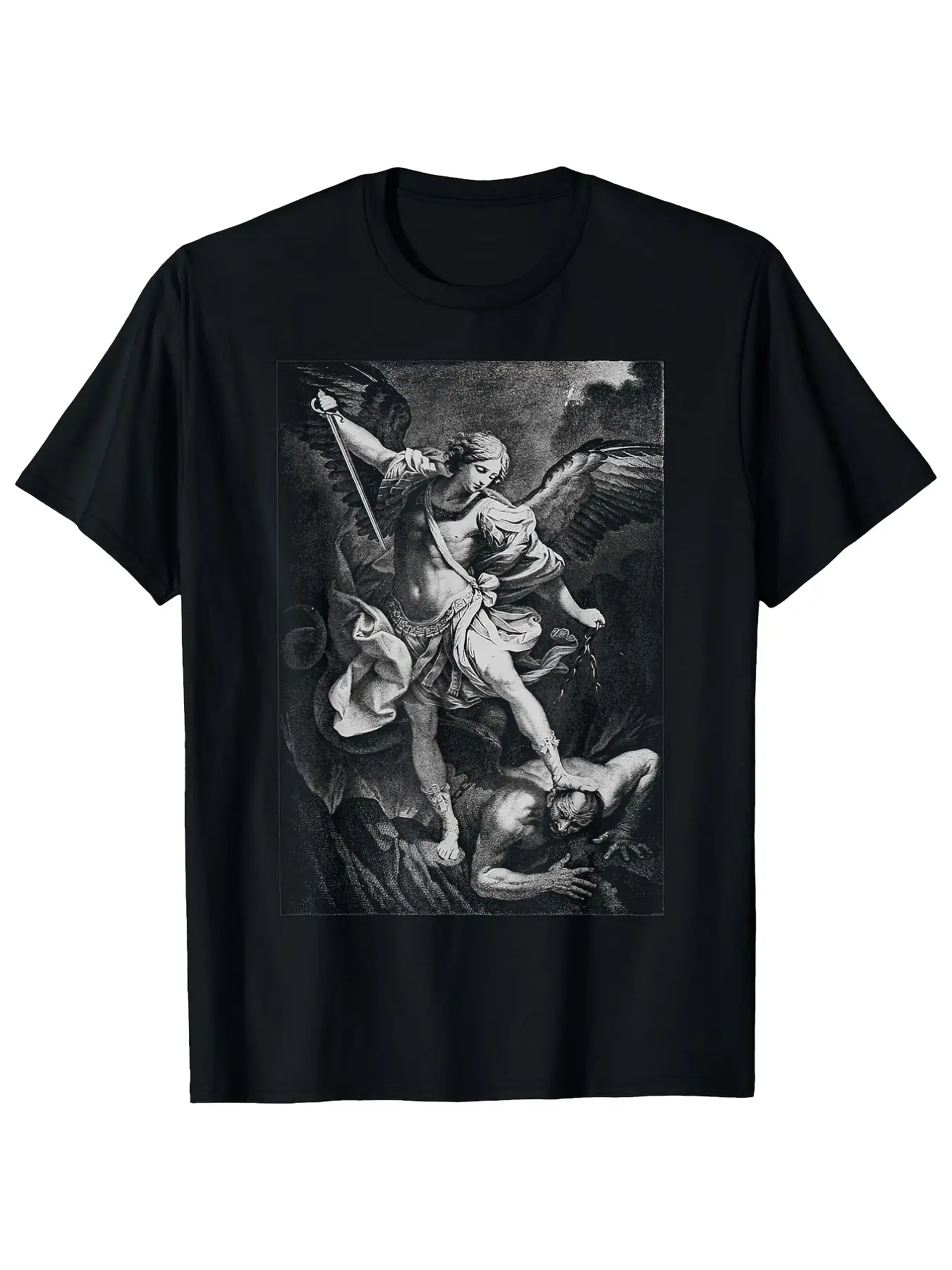 Men's Heavyweight Cotton Christian T-Shirt - Saint unisex soft cotton short sleeve t shirt, vintage graphic casual tee for men women teens, perfect birthday holiday gift for camping travel gym daily street  wear