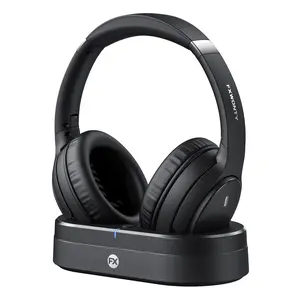No-Pressure Wireless Headset for TV & Work & Communication, Over-Ear Bluetooth 5.4 Headphones, 65H Playtime & Charging Base, Senior-Friendly Crystal Clear Calls