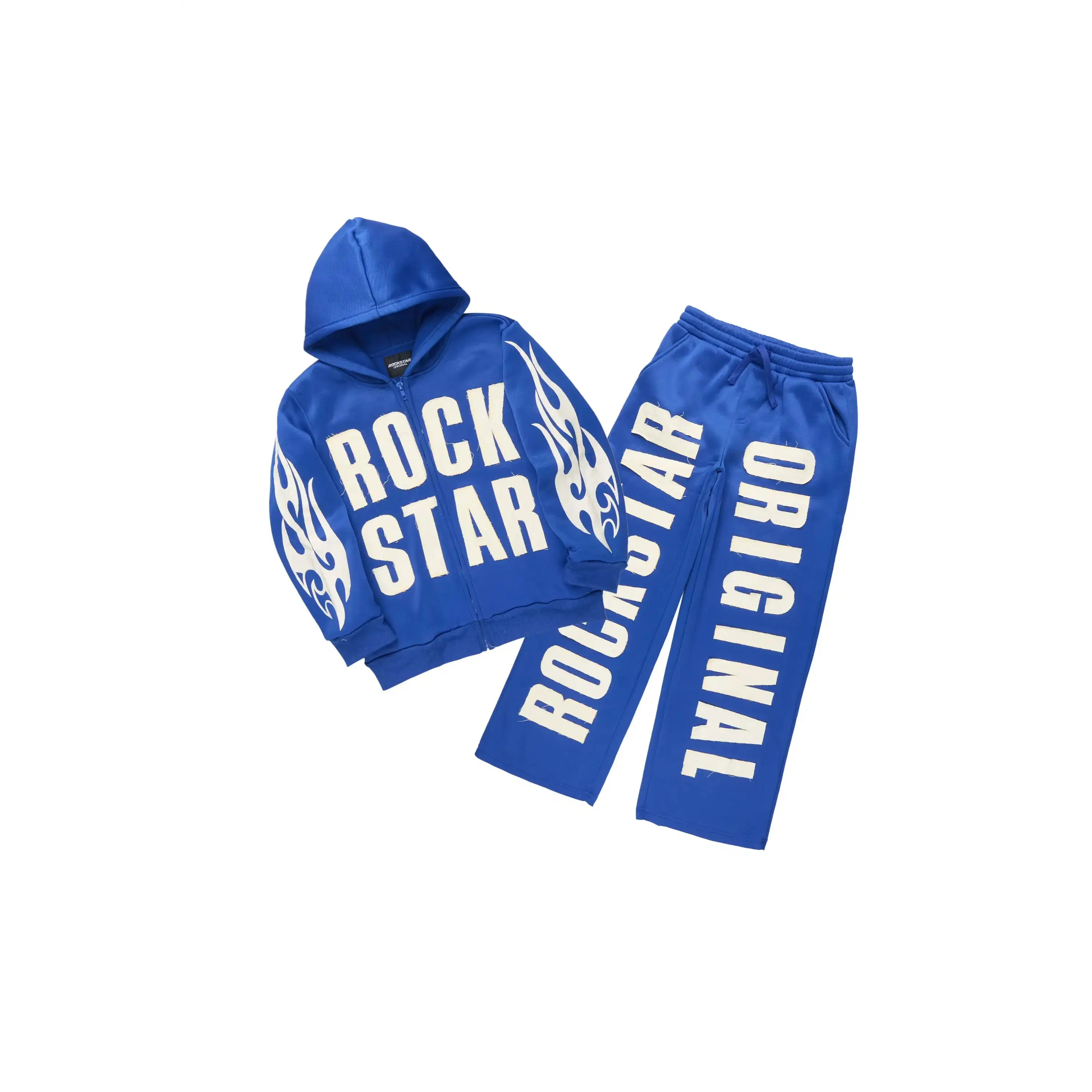 Boys Ashiro Royal/White Zip Up/Wide Leg Track Set