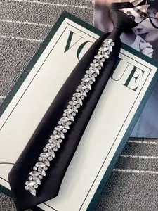 Handmade Unique Design Adjustable Sparkling Sequin Tie Bow Tie for Girls and Women, Elegant for Spring and Summer Dates and Parties