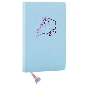 Officially Licensed Minecraft Axolotl Faux Leather Journal, High-Quality Office Stationery Notebook for Adults, 5.75x8.25in, 184 Ruled Pages, Enamel Ribbon Charm, Ample Note Space