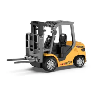 1/64 RC Forklift Toy Mini Remote Control Forklift, Rechargeable Battery, 3-In-1 Transforming Forklift Set, Kids Remote Control Engineering Car, RC Construction Vehicle