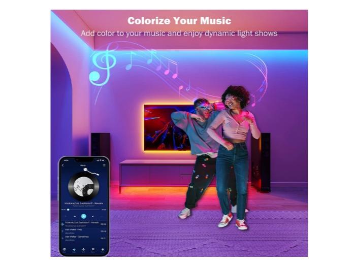 Led Lights for Bedroom 100 ft (2 Rolls of 50ft) Music Sync Color Changing RGB Led Strip Lights with Remote App Control Bluetooth Led Strip, Lights for Room Home Kitchen Party Decor