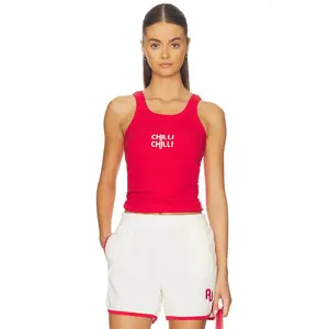 Araminta James Chilli Knit Tank Top in Poppy Red