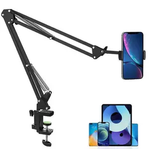Adjustable Bed Phone Holder with Long Arm Clip, Universal Cellphone Gym Magnetic Phone Holder for Desk, Phone Accessories for Home Office, Stand, Selfie Stand Mount