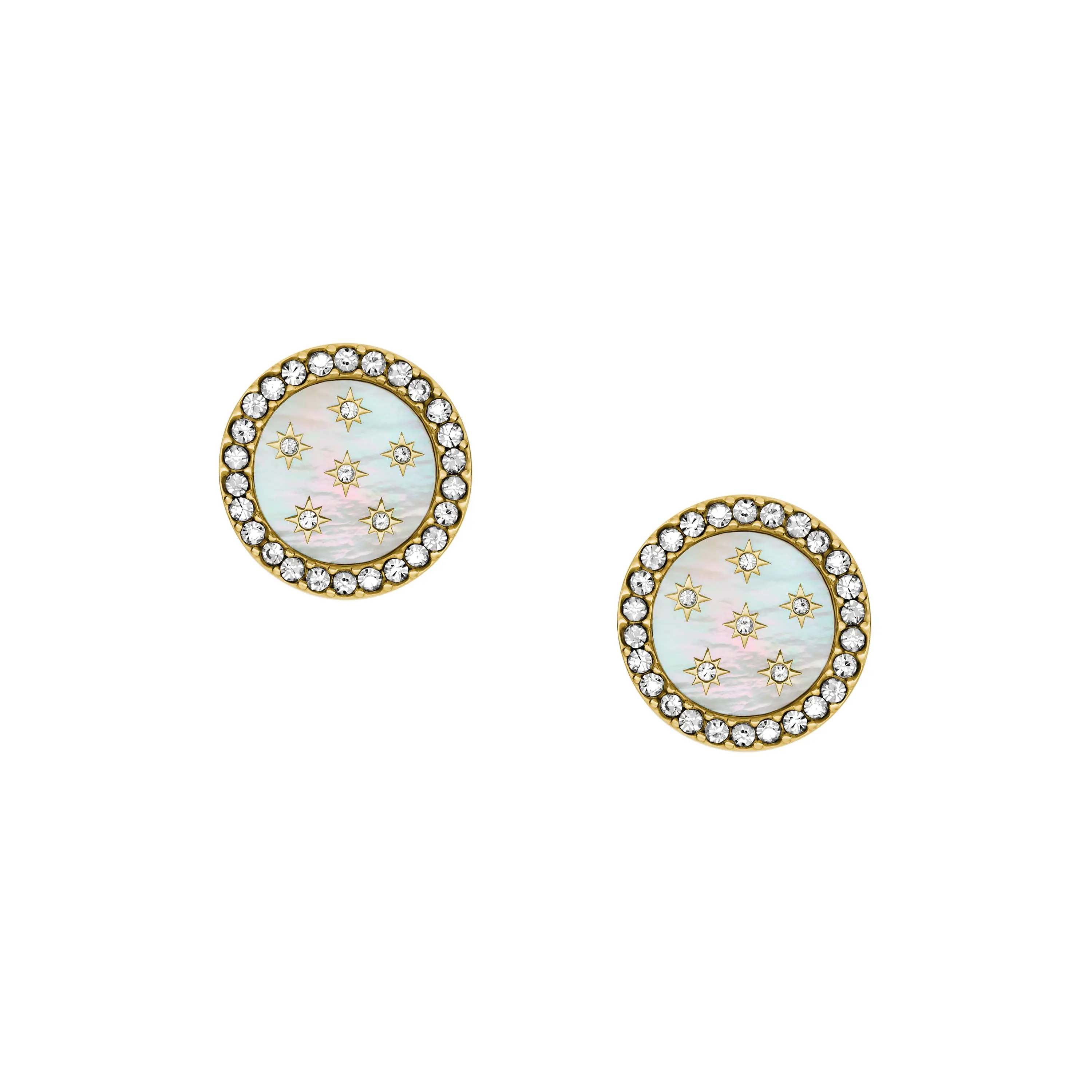Fossil Women's Merrit Northlight Collection Gold-Tone Stainless Steel Stud Earrings