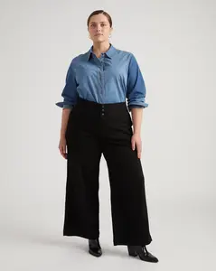 Charlie High Rise Sailor Jeans - Jet Black