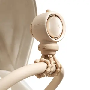 JISULIFE Stroller Fan Life2 Portable Baby Crib Fan with 100 Speeds Air Purify & Air Turbo Tech Bladeless Battery Powered for Home Office & Camping - Rubber