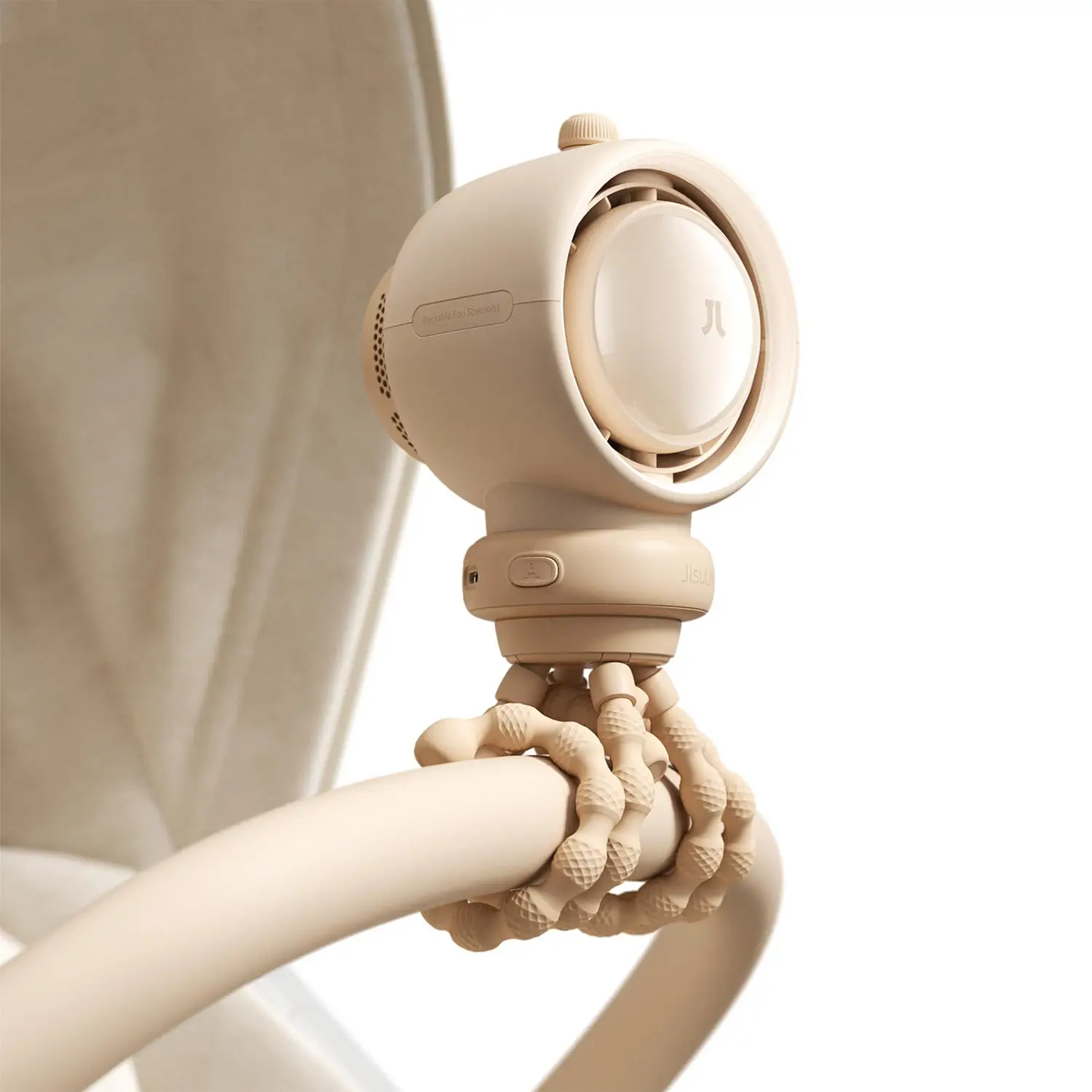 Jisulife Stroller Fan Life2 Portable Baby Crib Fan with 100 Speeds Air Purify & Air Turbo Tech Bladeless Battery Powered Stroller Fan for Home Office